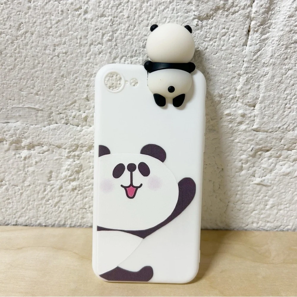 3D Panda Phone Case for iPhone 7, iPhone 8, SE (2020) Soft TPU Silicone NEW